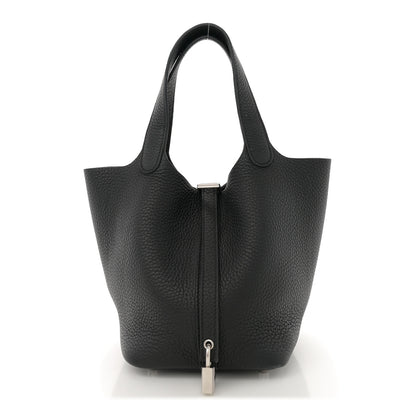 Hermes Taurillon Clemence Picotin Lock 18 PM Black 1 of 12