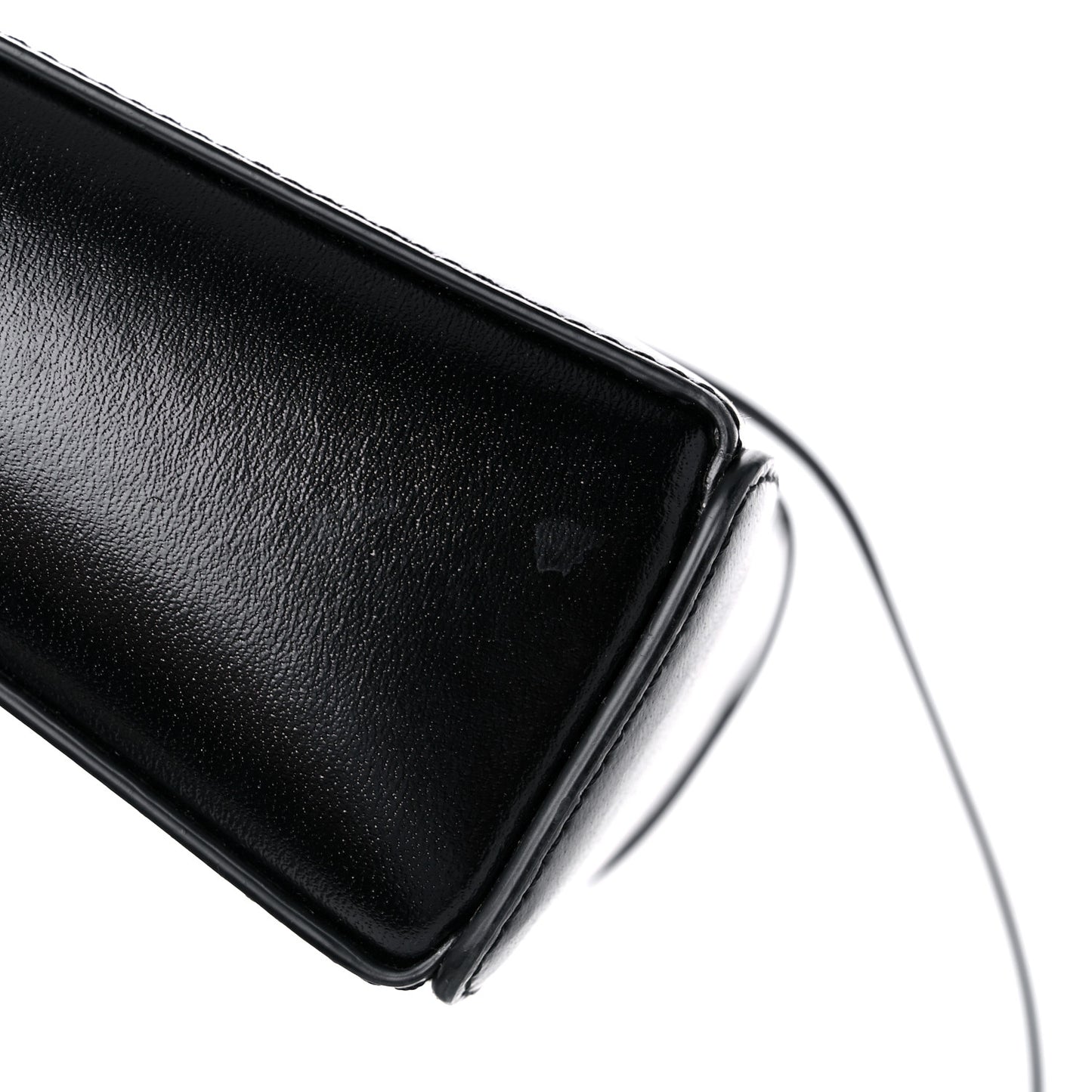 Box Calfskin Small Cut Out Shoulder Bag Black