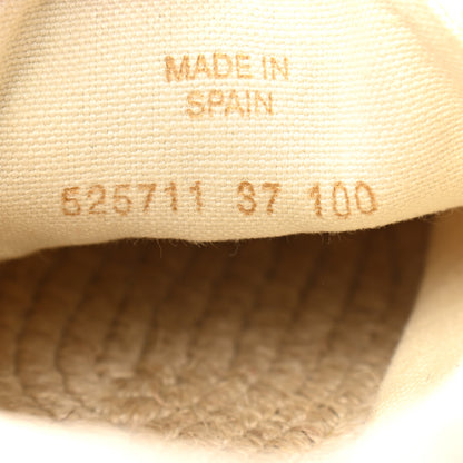 Gucci Canvas Logo Lace-Up Platform Espadrilles 37 Greggio Grege 8 of 8