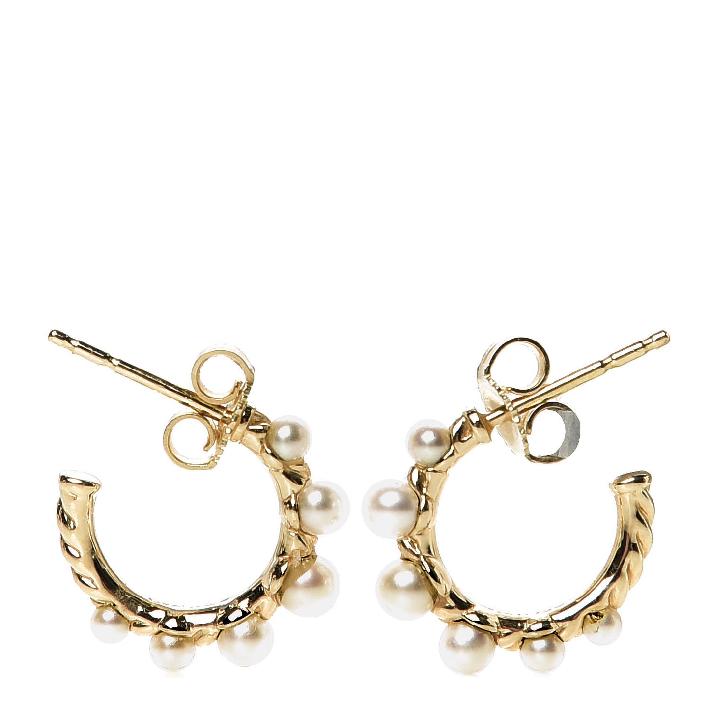 18K Yellow Gold Freshwater Pearl Petite Perle Hoop Earrings