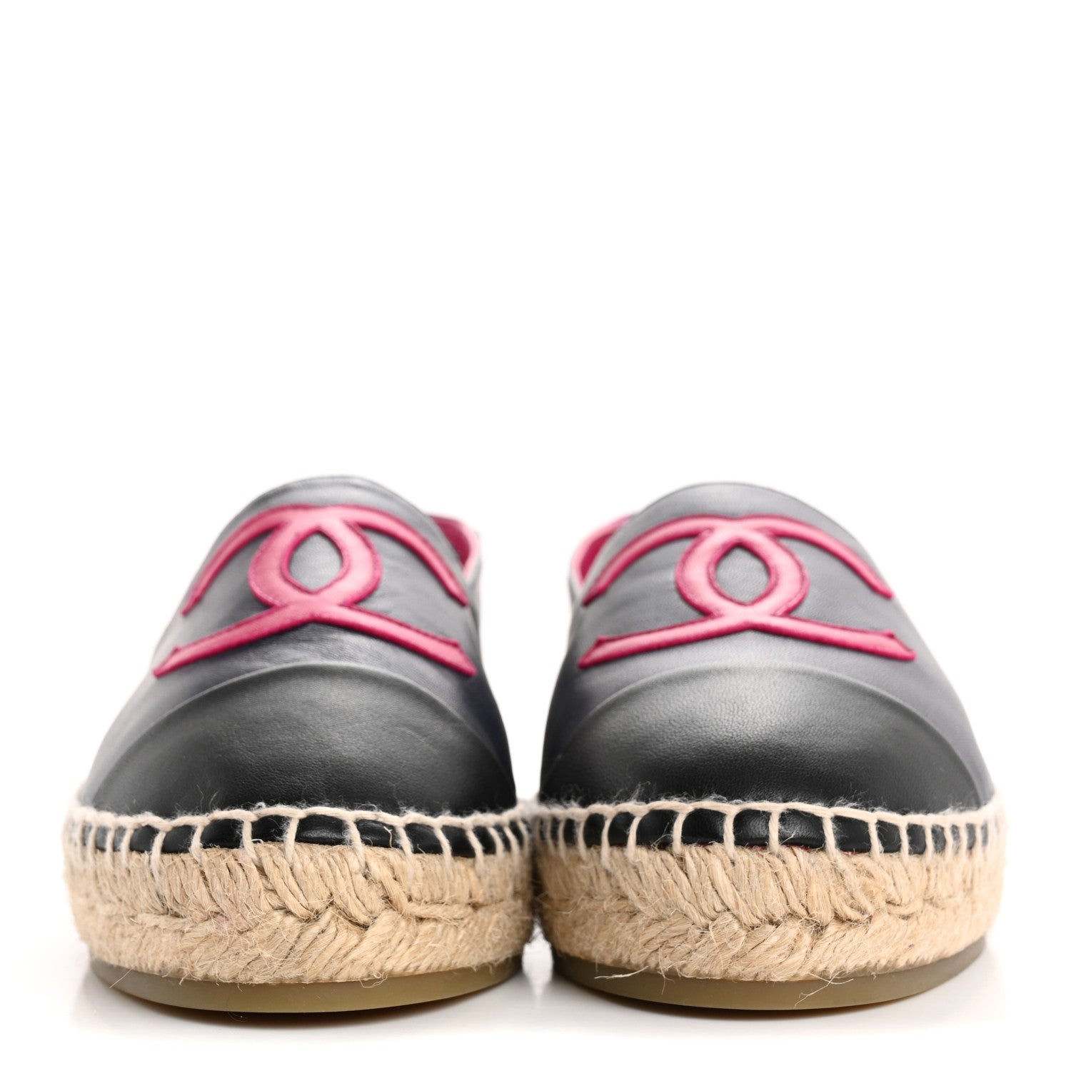 Chanel Lambskin CC Espadrilles 37 Navy Fuchsia Black 3 of 9
