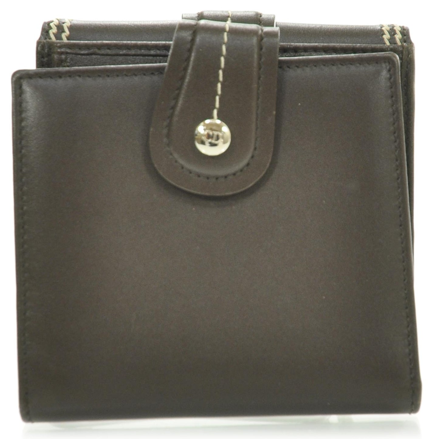 Leather Detective Charm Wallet Brown