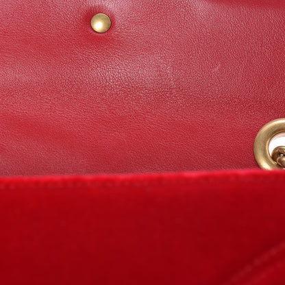 Gucci Velvet Matelasse Mini GG Marmont Shoulder Bag Hibiscus Red 8 of 13