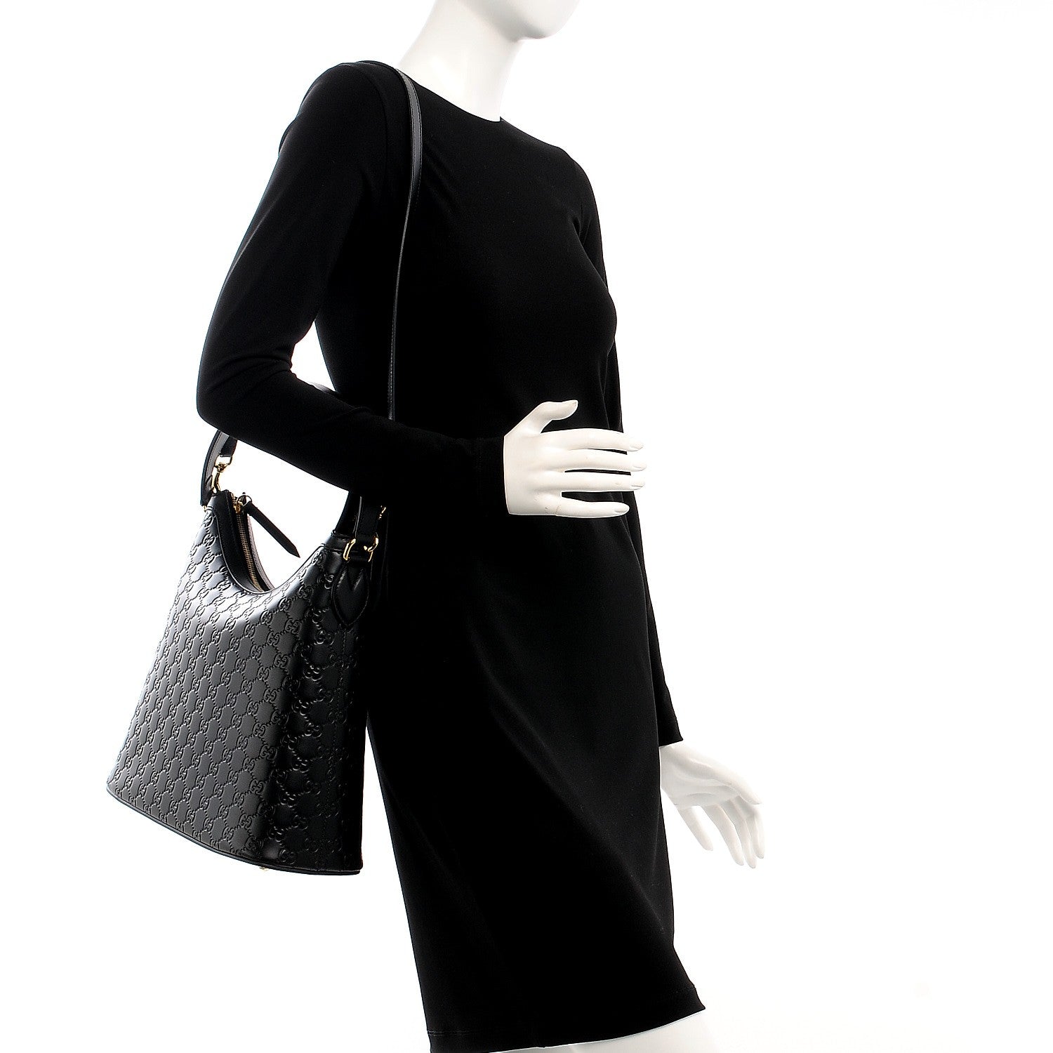 Gucci Guccissima Linea A Hobo Black 2 of 8