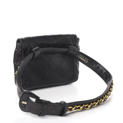Chanel Lambskin Diamond Stitched Flap Waist Belt Bag 65 Black 3 of 11