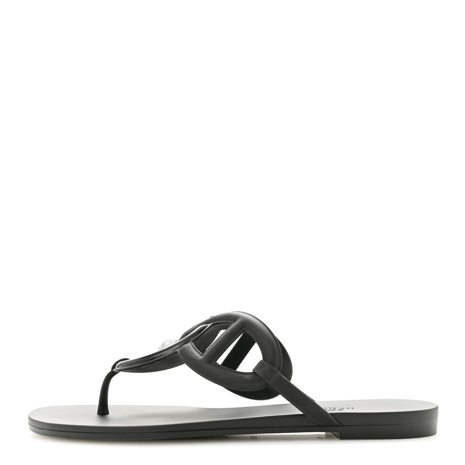 Hermes Rubber Womens Egerie Sandals 37 Black 1940367 – FASHIONPHILE