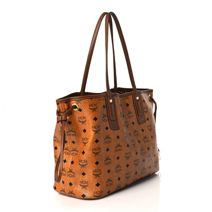 MCM Visetos Medium Liz Reversible Shopper Tote Cognac 4 of 21