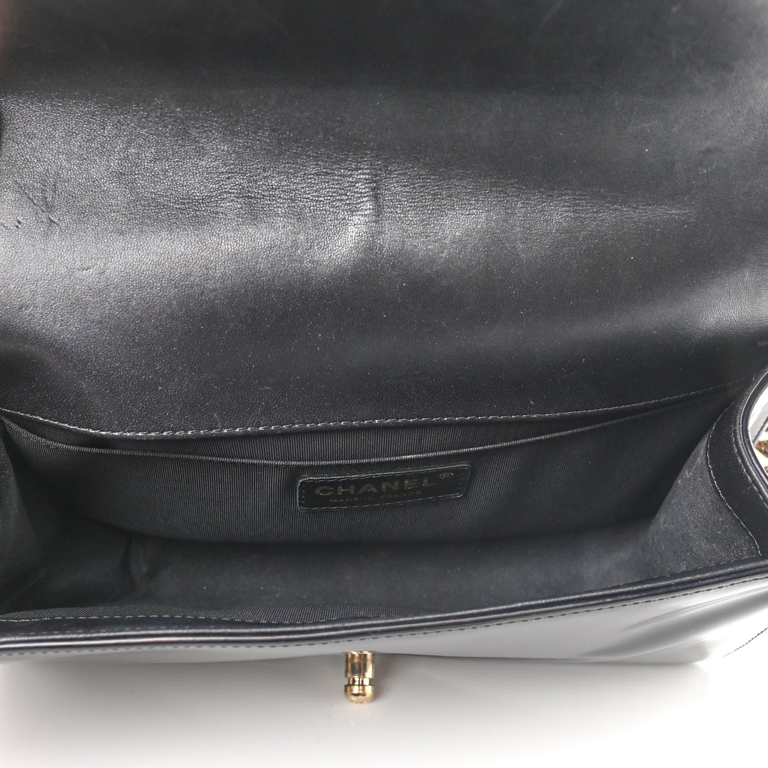 Chanel Patent Calfskin Quilted Medium Boy Flap Black 5 of 9