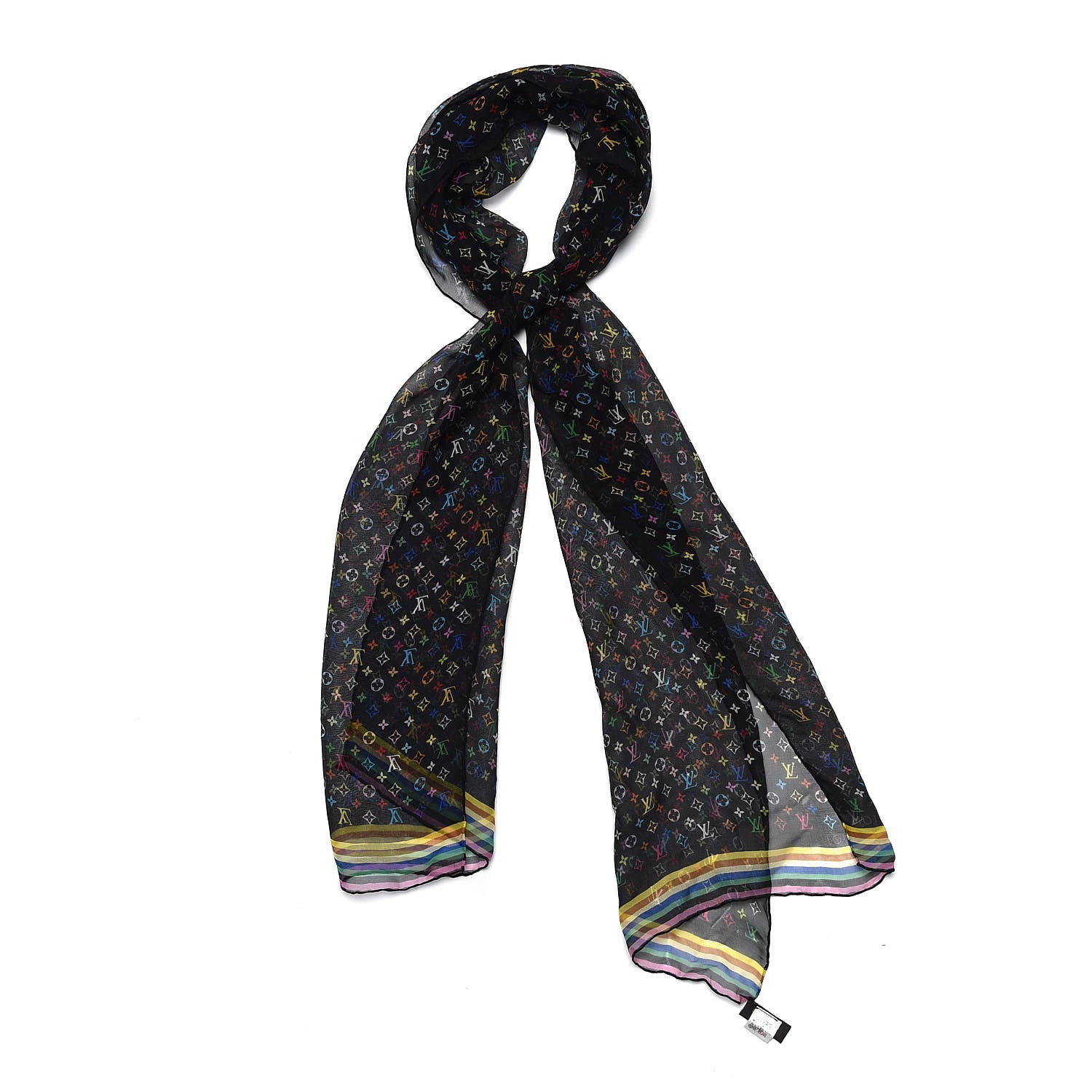 Louis Vuitton Silk Multicolor Scarf Black 1 of 4