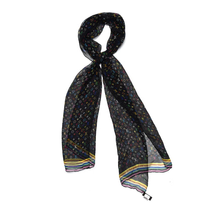 Louis Vuitton Silk Multicolor Scarf Black 1 of 4