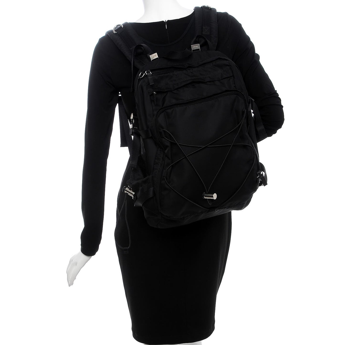 Nylon Montagna Compression Backpack Black