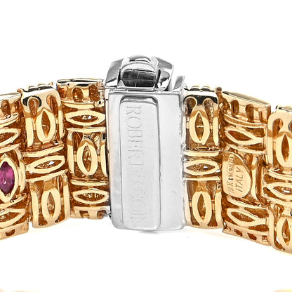 Roberto Coin 18K Yellow White Gold Diamond Appassionata Mesh Bracelet 4 of 5