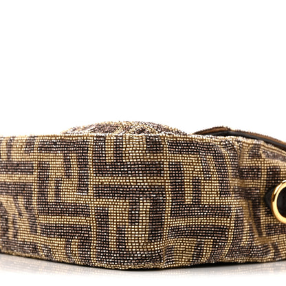Fendi Vitello King Beaded Zucca Baguette Mogano Panna Ebano 10 of 13