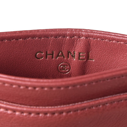 Chanel Grained Calfskin CC Card Holder Dark Red 6 of 8