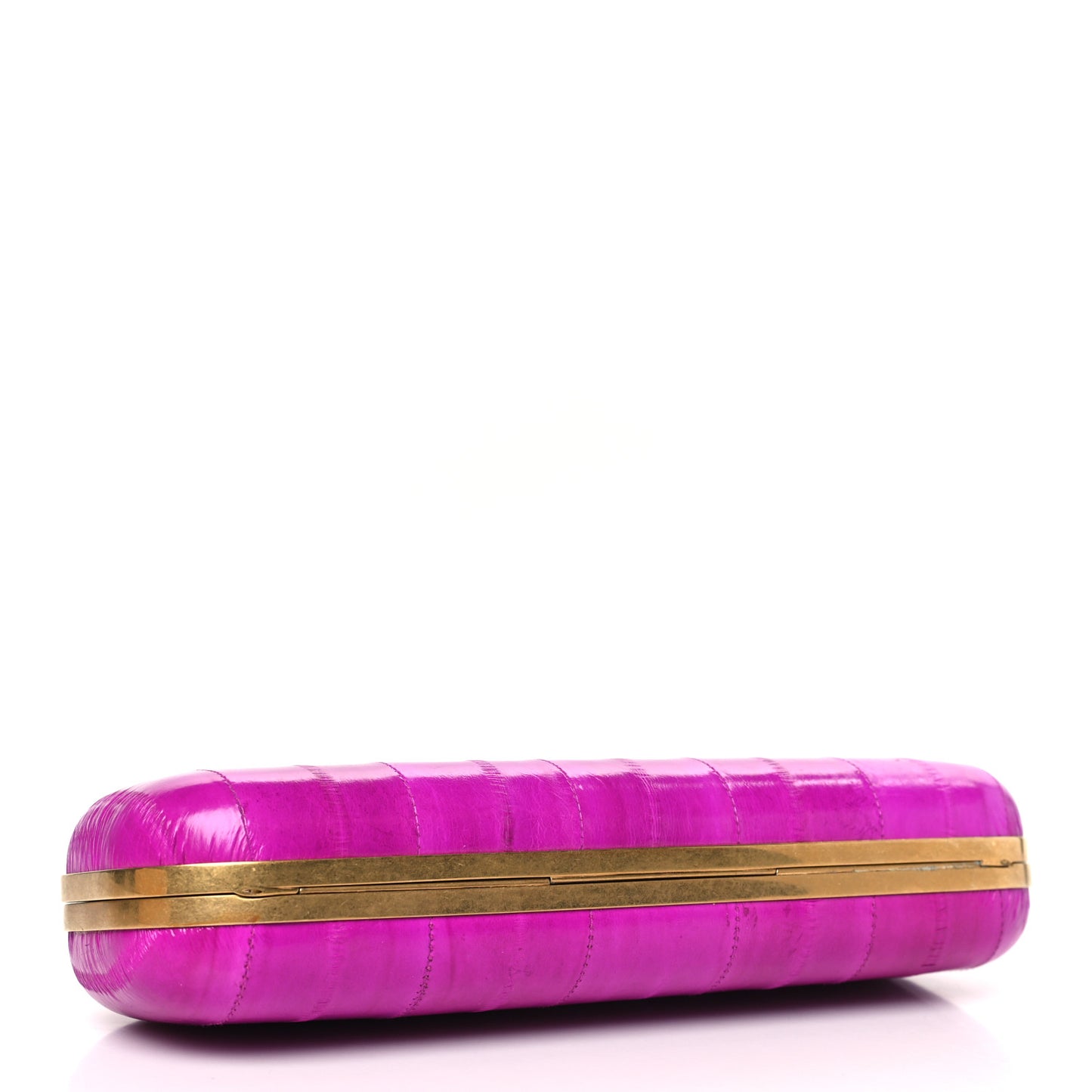 Eel Skull East West Knuckle Box Clutch Violet Magenta
