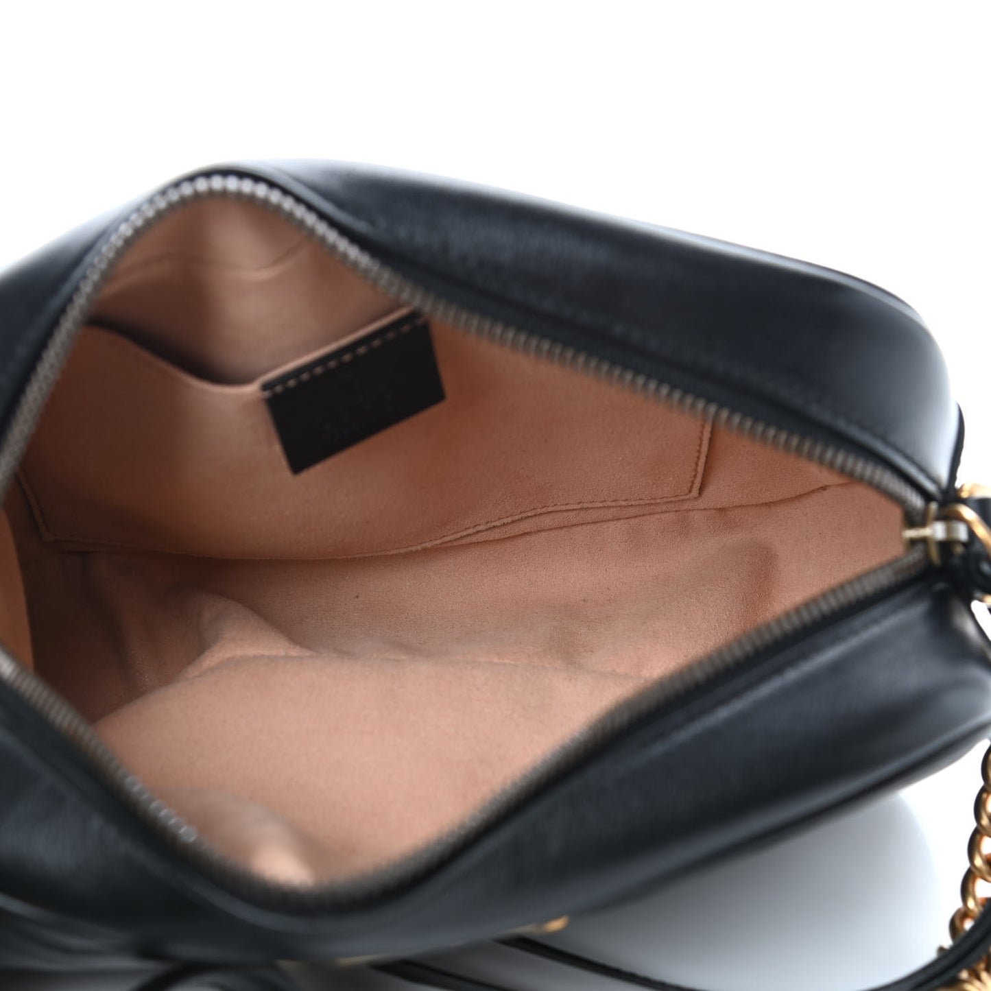 Calfskin Matelasse Small GG Marmont Chain Shoulder Bag Black