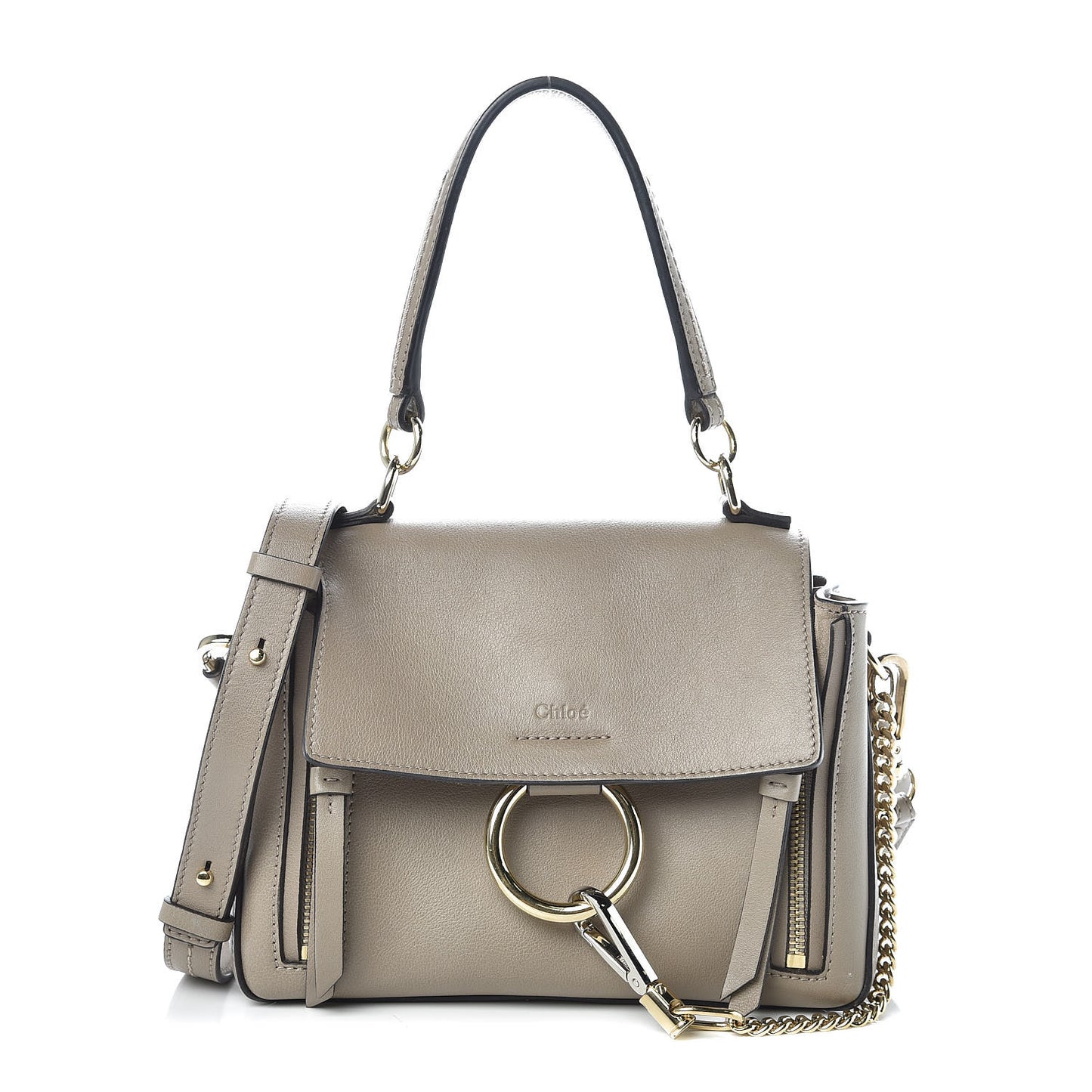 Calfskin Mini Faye Day Shoulder Bag Motty Grey