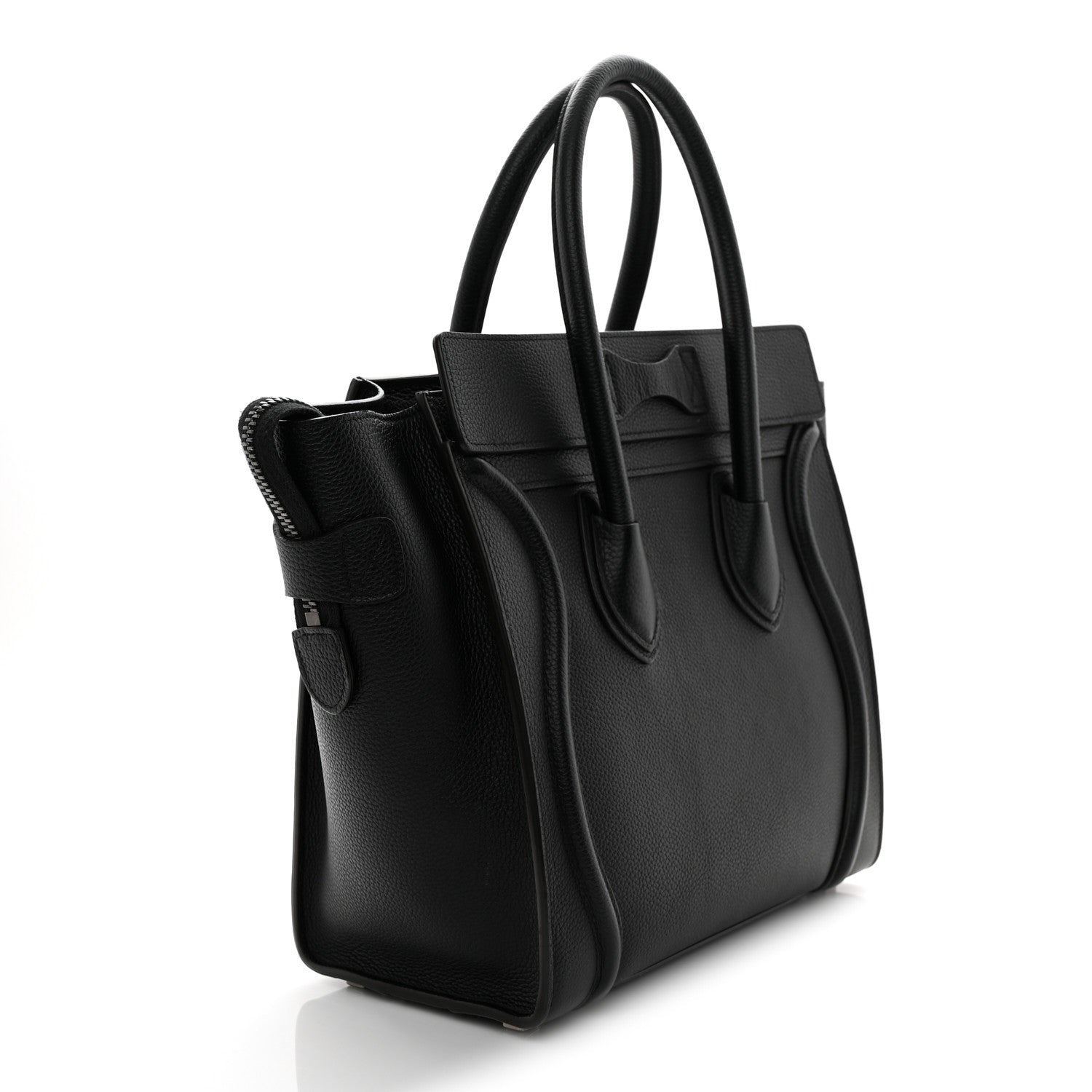 Celine Drummed Calfskin Micro Luggage Black 3 of 11