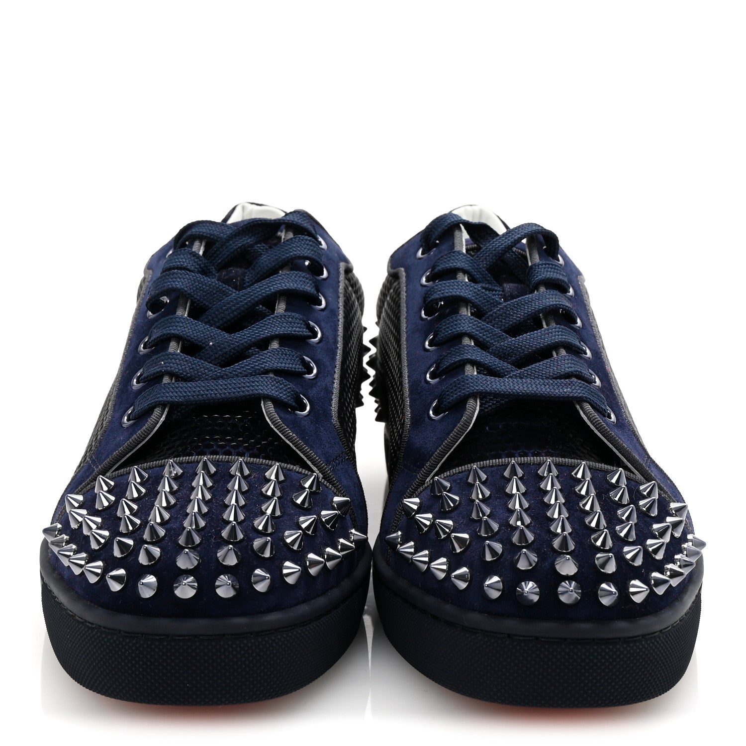 Christian Louboutin Veau Velours Mesh Seavaste 2 Orlato Flat Sneakers 39 Navy 3 of 8