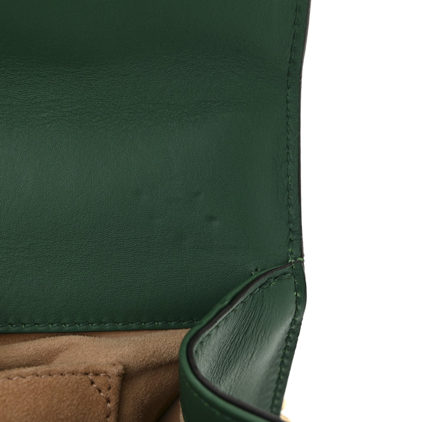 Calfskin Studded Small Padlock Shoulder Bag Emerald
