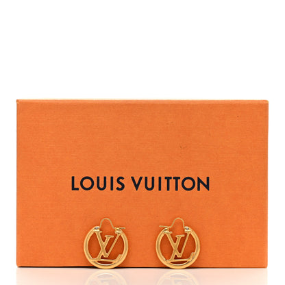 Louis Vuitton Metal Small Louise Hoop Earrings Gold 5 of 5