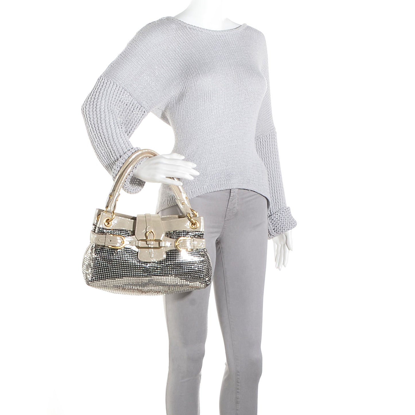 Mesh Tessa Tote Silver