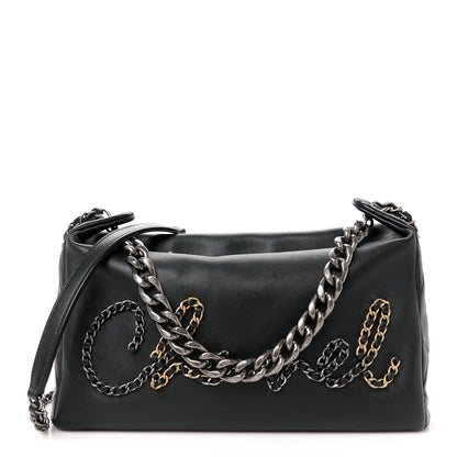 Chanel Calfskin Chain 20s Signature Hobo Black 1 of 10