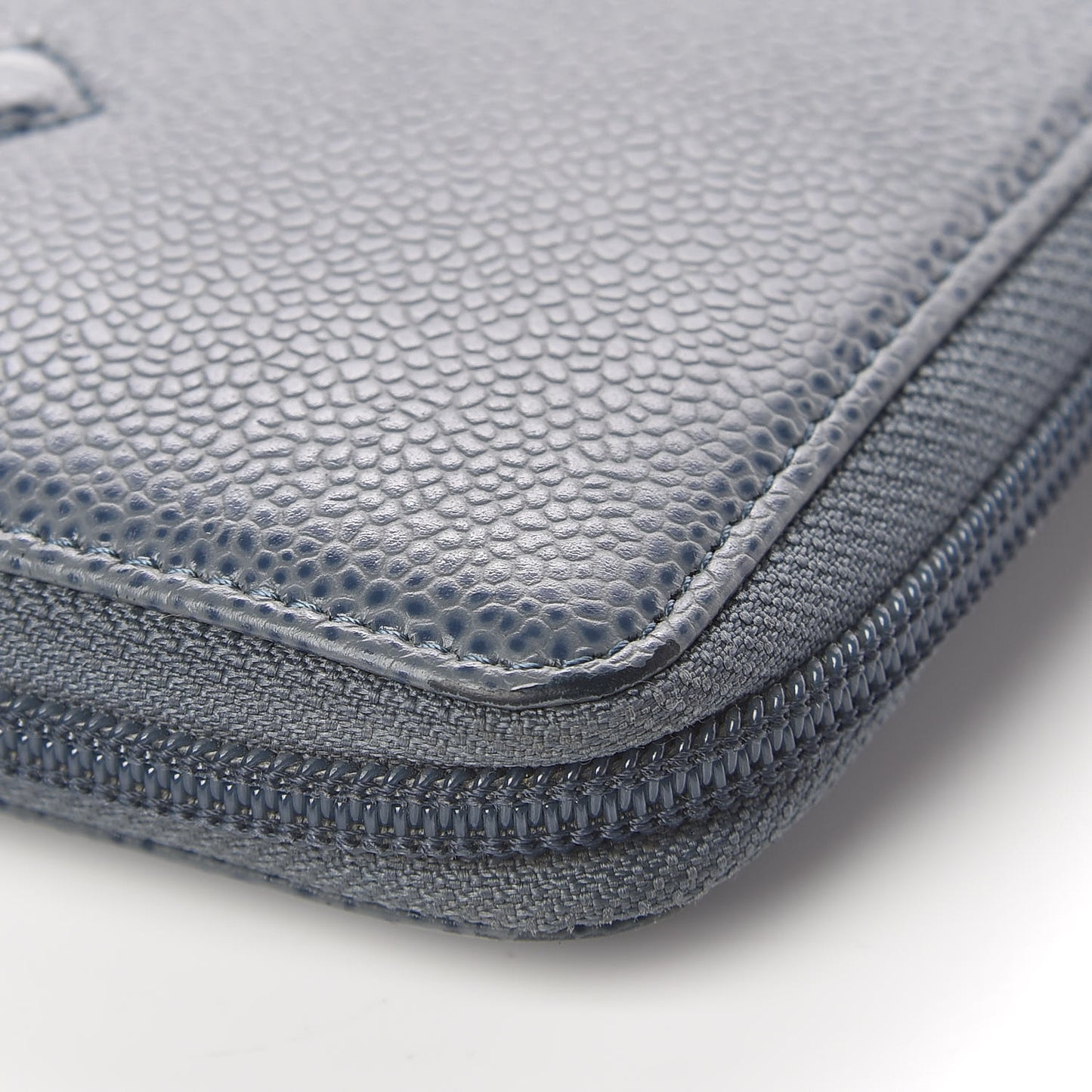 Caviar Large CC Timeless Zip Around Organizer Wallet Blue