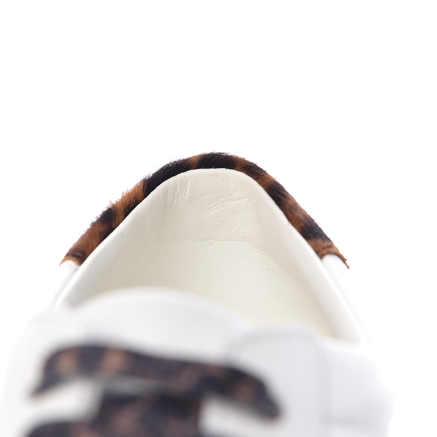 Calfskin Pony Hair Leopard Print Andy Low Top Sneakers 36.5 Optic White