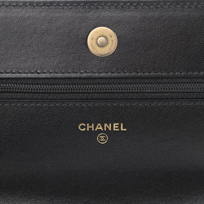 Chanel Lambskin Quilted Chanel 19 Wallet On Chain WOC Black 6 of 17