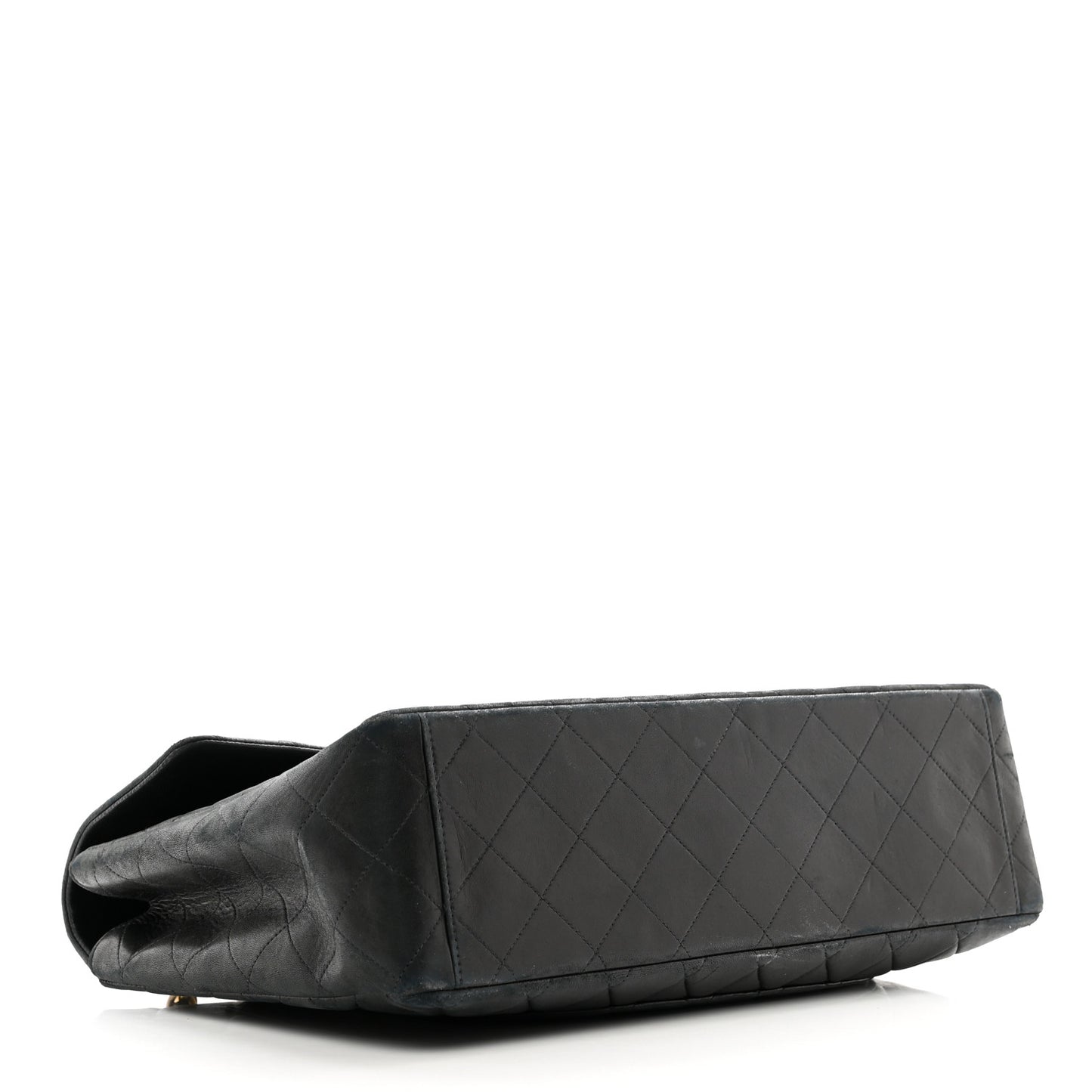 Lambskin Quilted XL Jumbo Single Flap Black