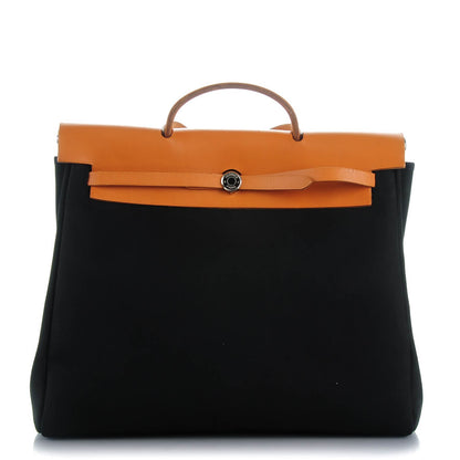 Hermes Barenia Toile Herbag 36 MM Black 1 of 9