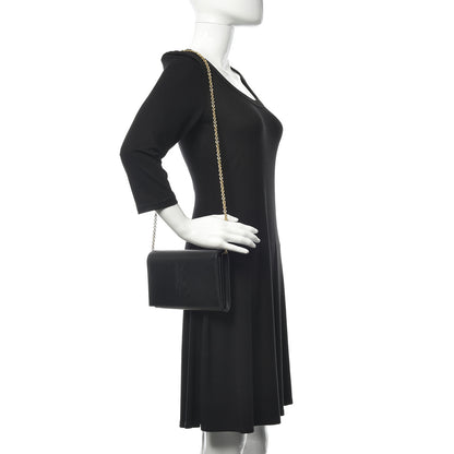 Saint Laurent Calfskin Monogram Belle de Jour Chain Clutch Black 2 of 9