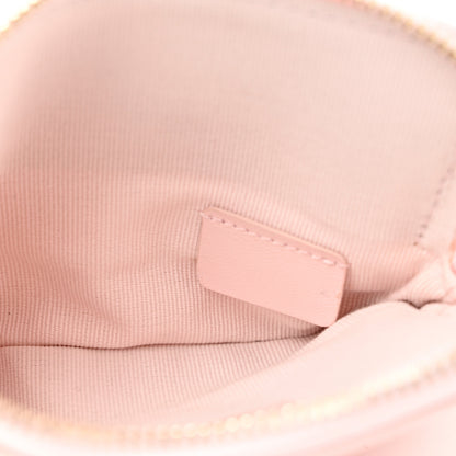 Chanel Caviar Quilted Crystal Zip Card Holder Wallet Light Pink 5 of 9