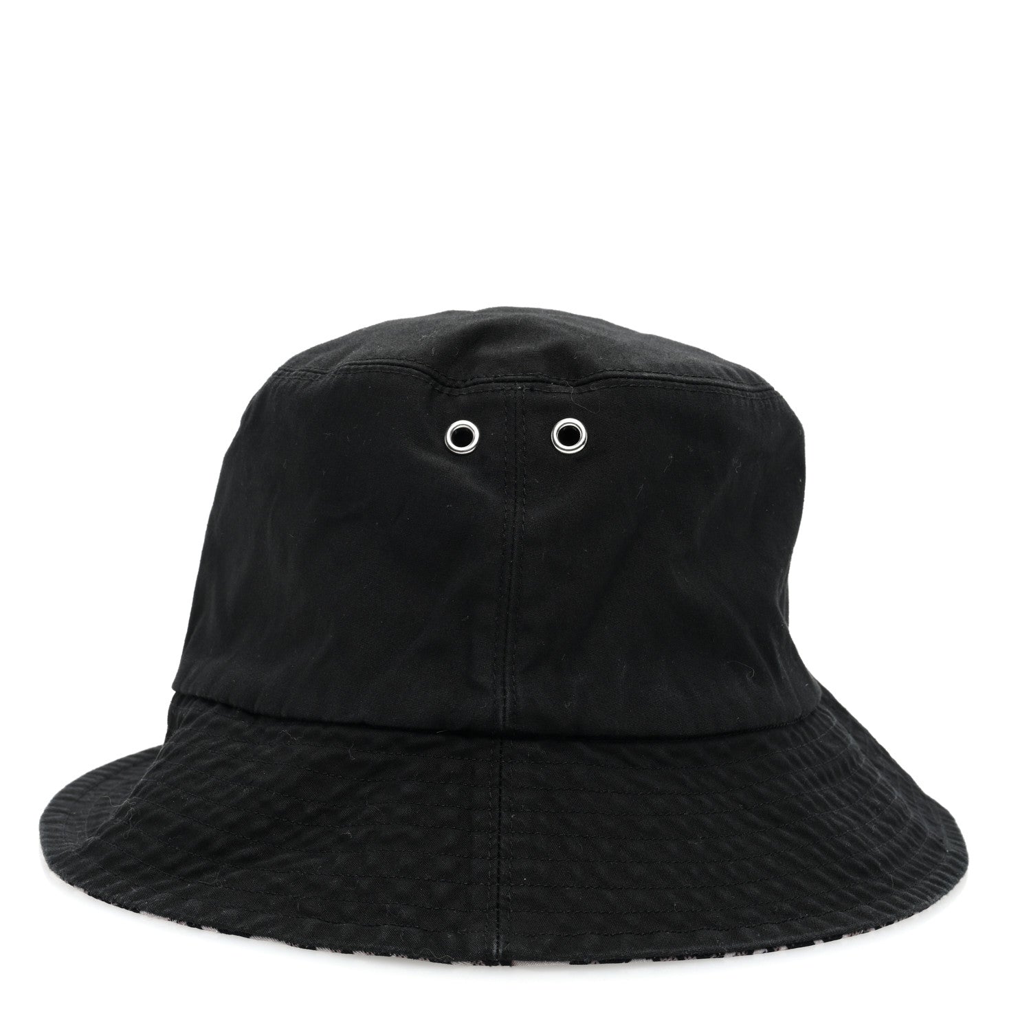 Christian Dior Polyester Cotton Oblique Teddy-D Brim Bucket Hat 58 Black 10 of 15