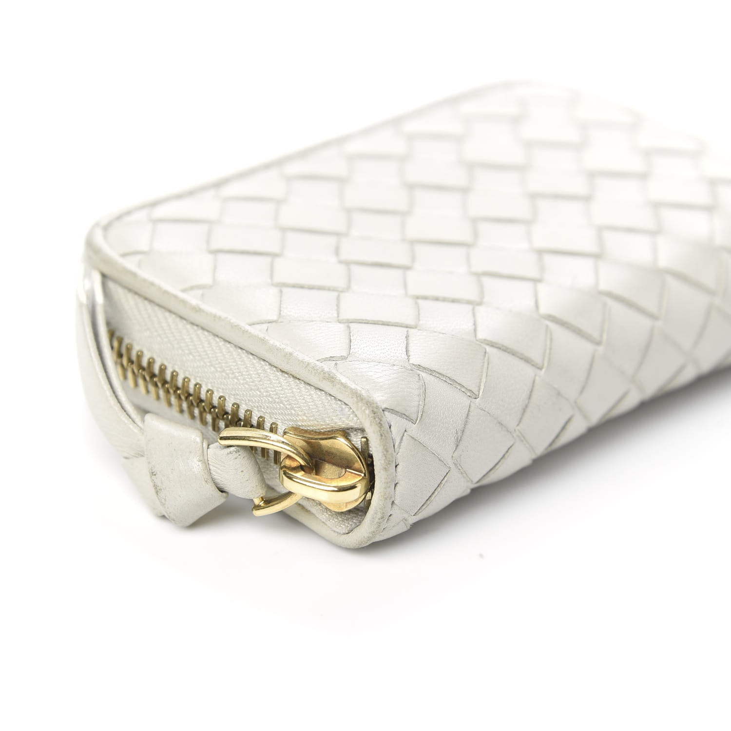 Bottega Veneta Nappa Intrecciato Zip Around Coin Purse Cream 7 of 13