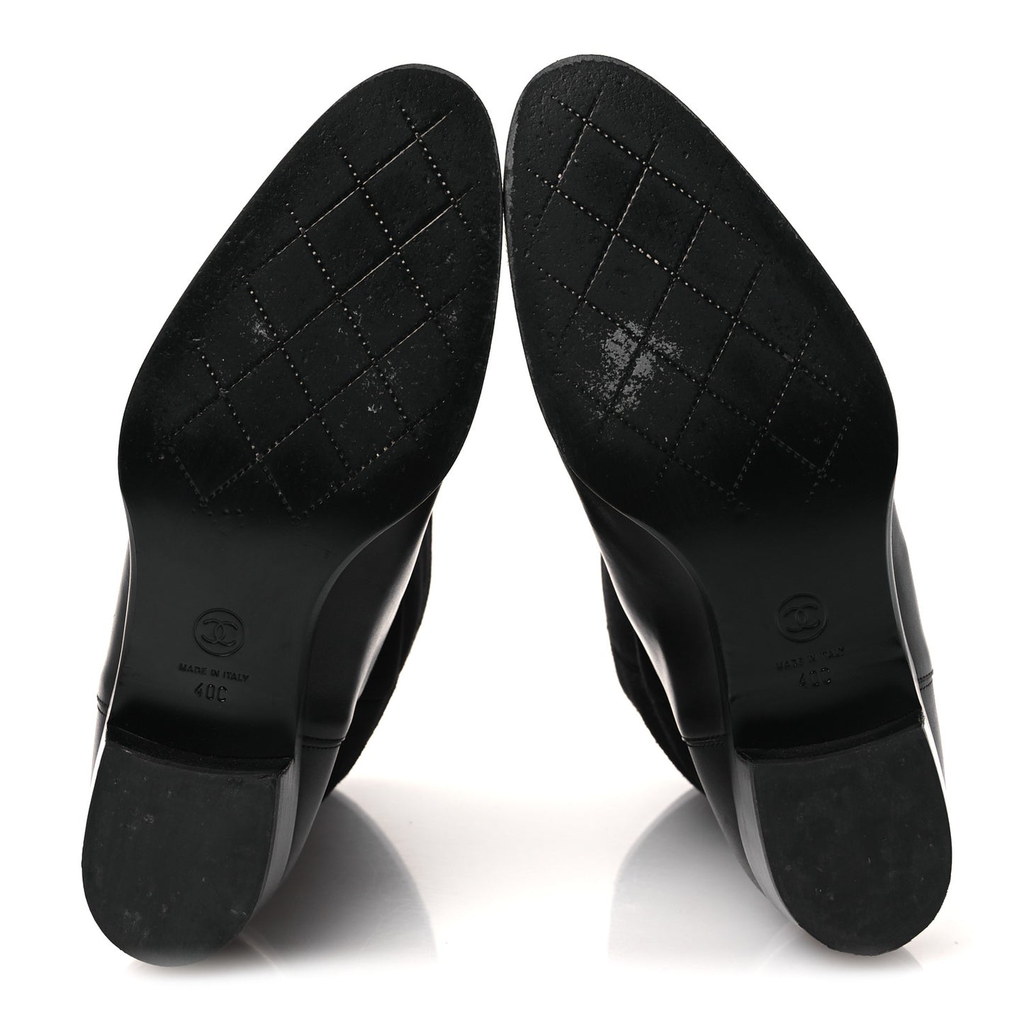 Suede Calfskin CC Short Boots 40 Black