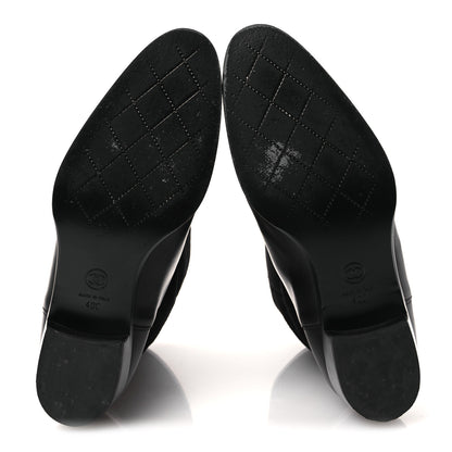 Chanel Suede Calfskin CC Short Boots 40 Black 7 of 12