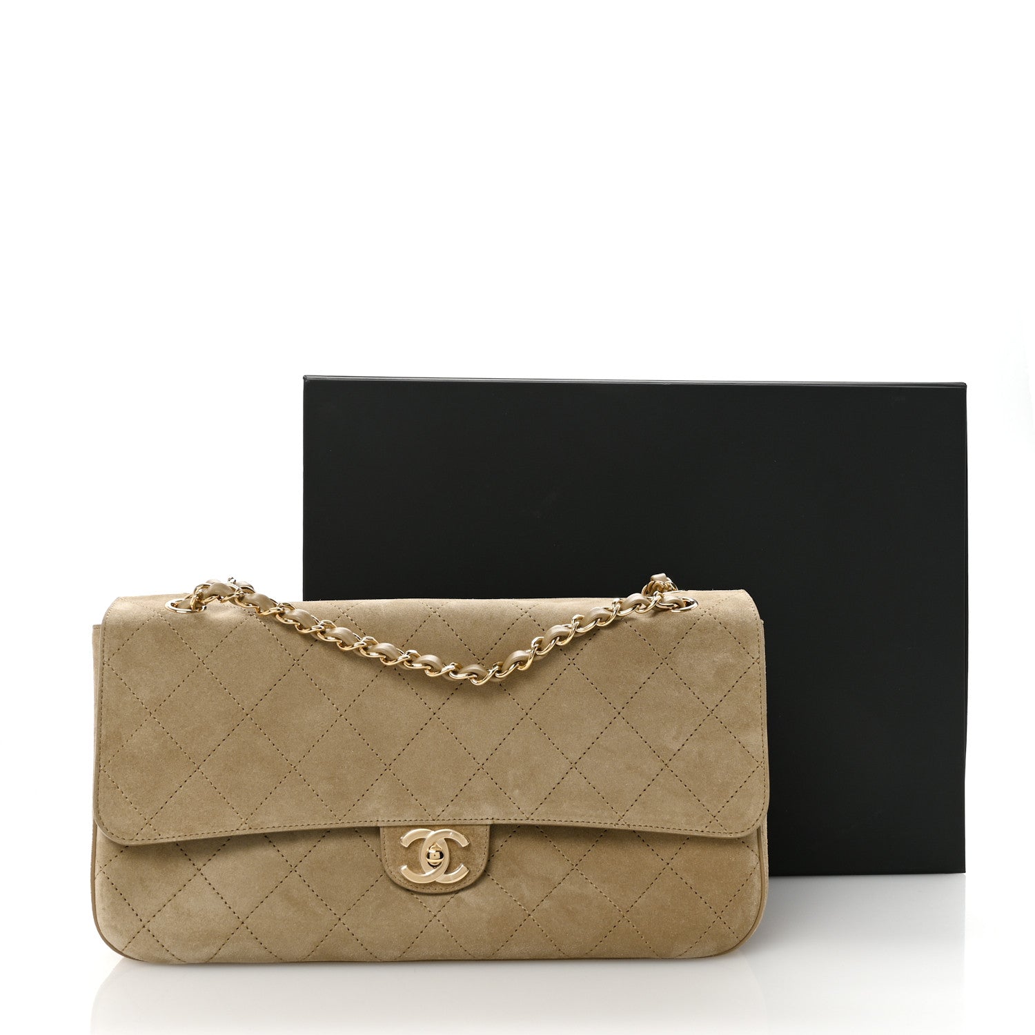 Chanel Suede Calfskin Small Souplissimo Maxi Flap Dark Beige 10 of 10