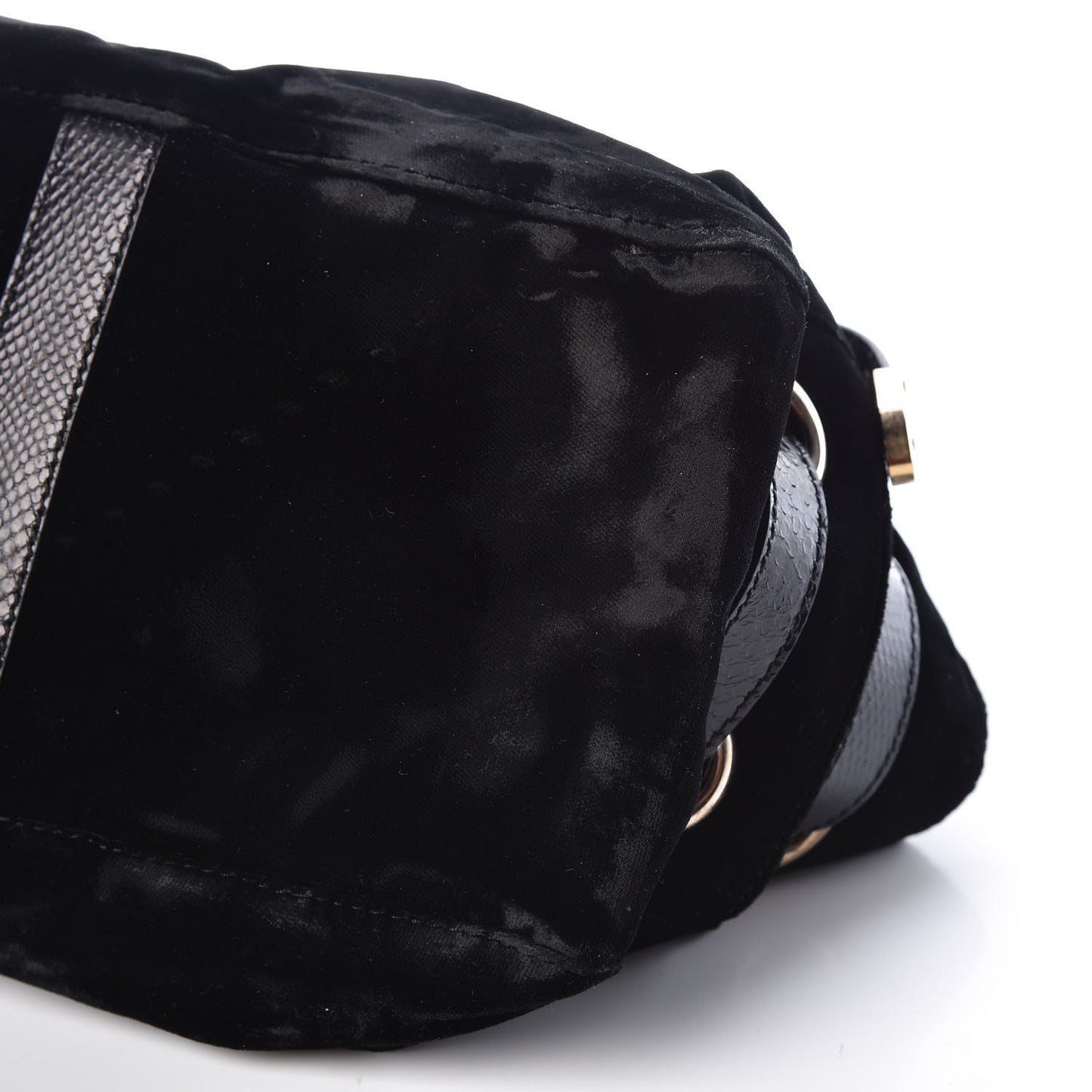 Velvet Snakeskin Ramona Shoulder Bag Black