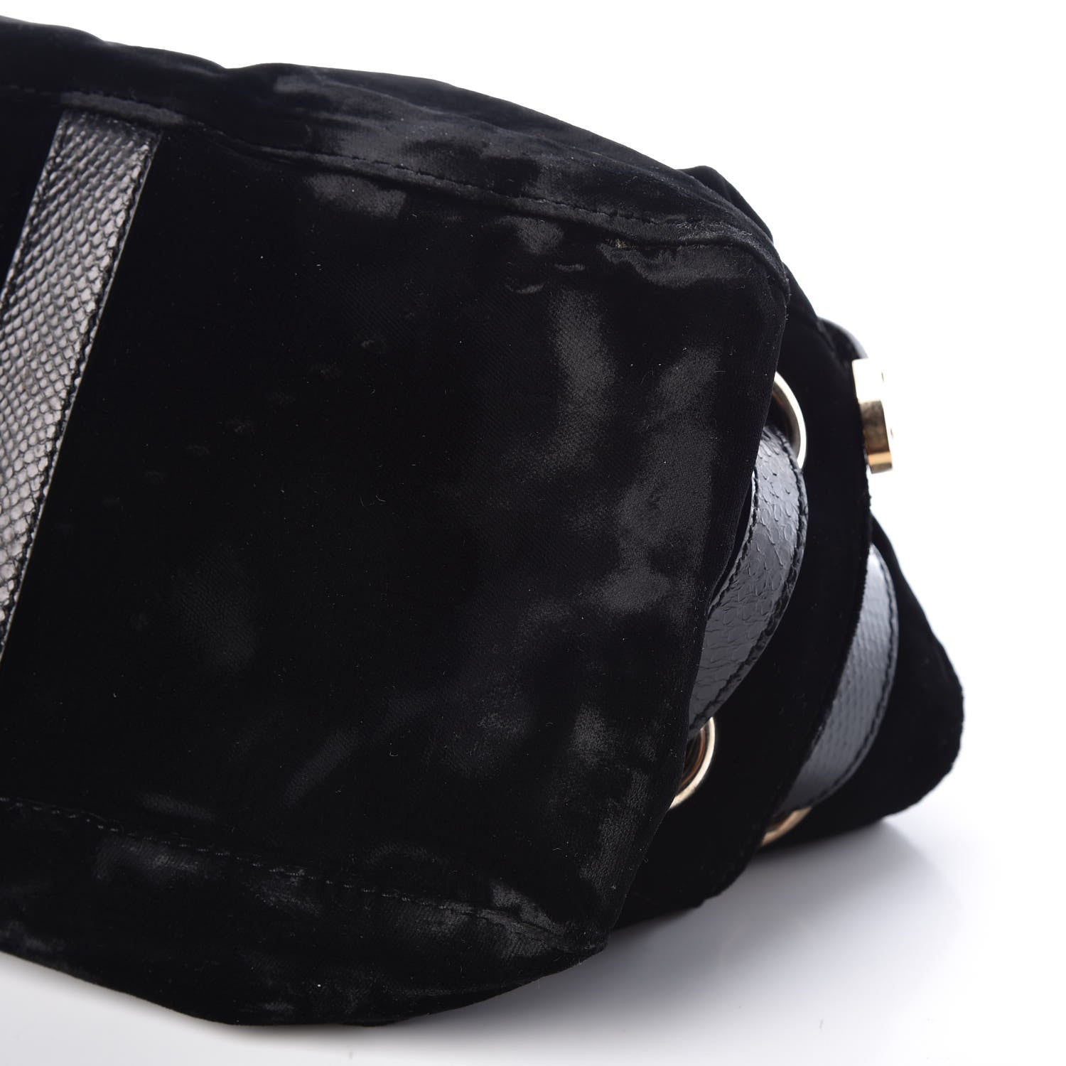 Jimmy Choo Velvet Snakeskin Ramona Shoulder Bag Black 14 of 14