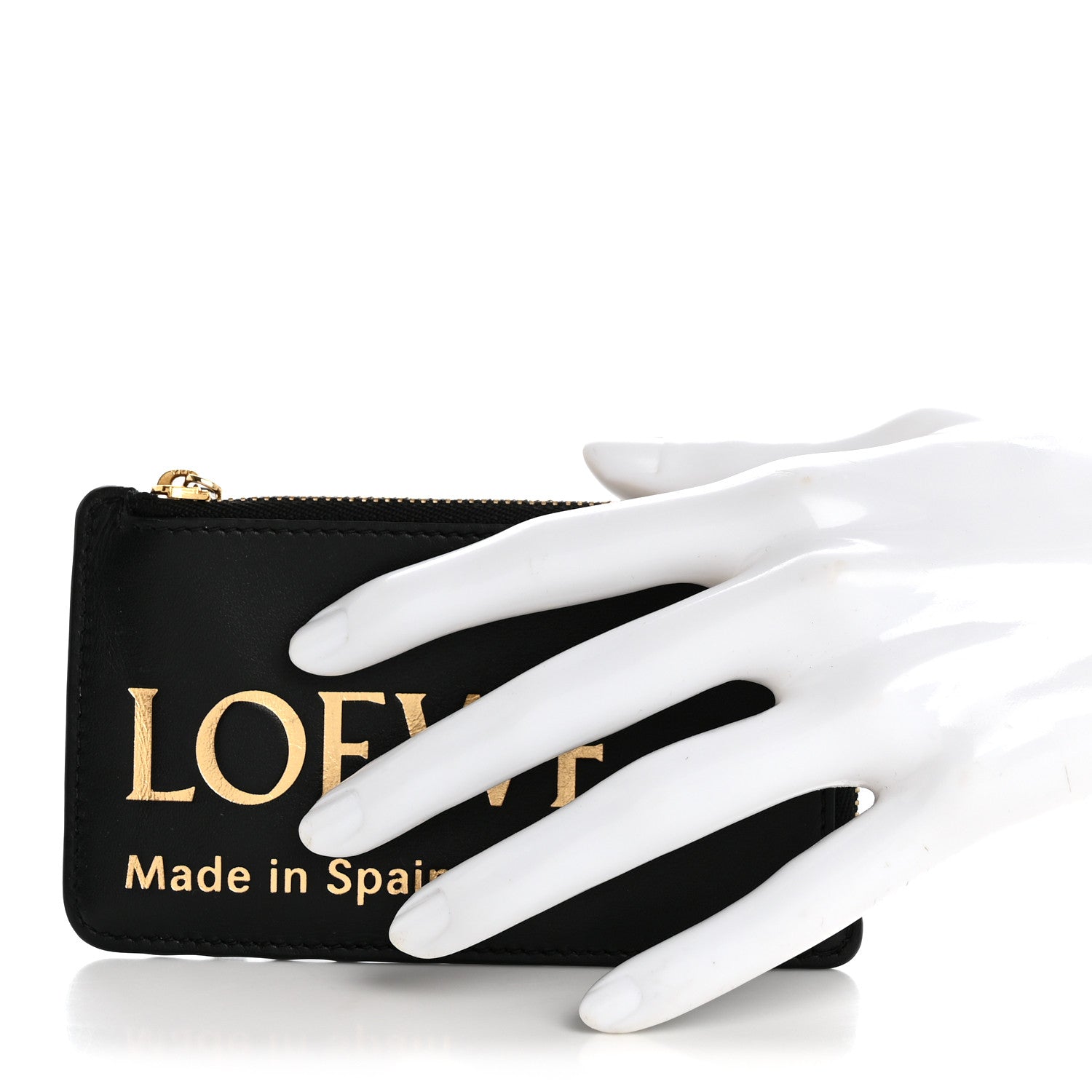 Loewe Calfskin Logo Coin Card Holder Black 2 of 7