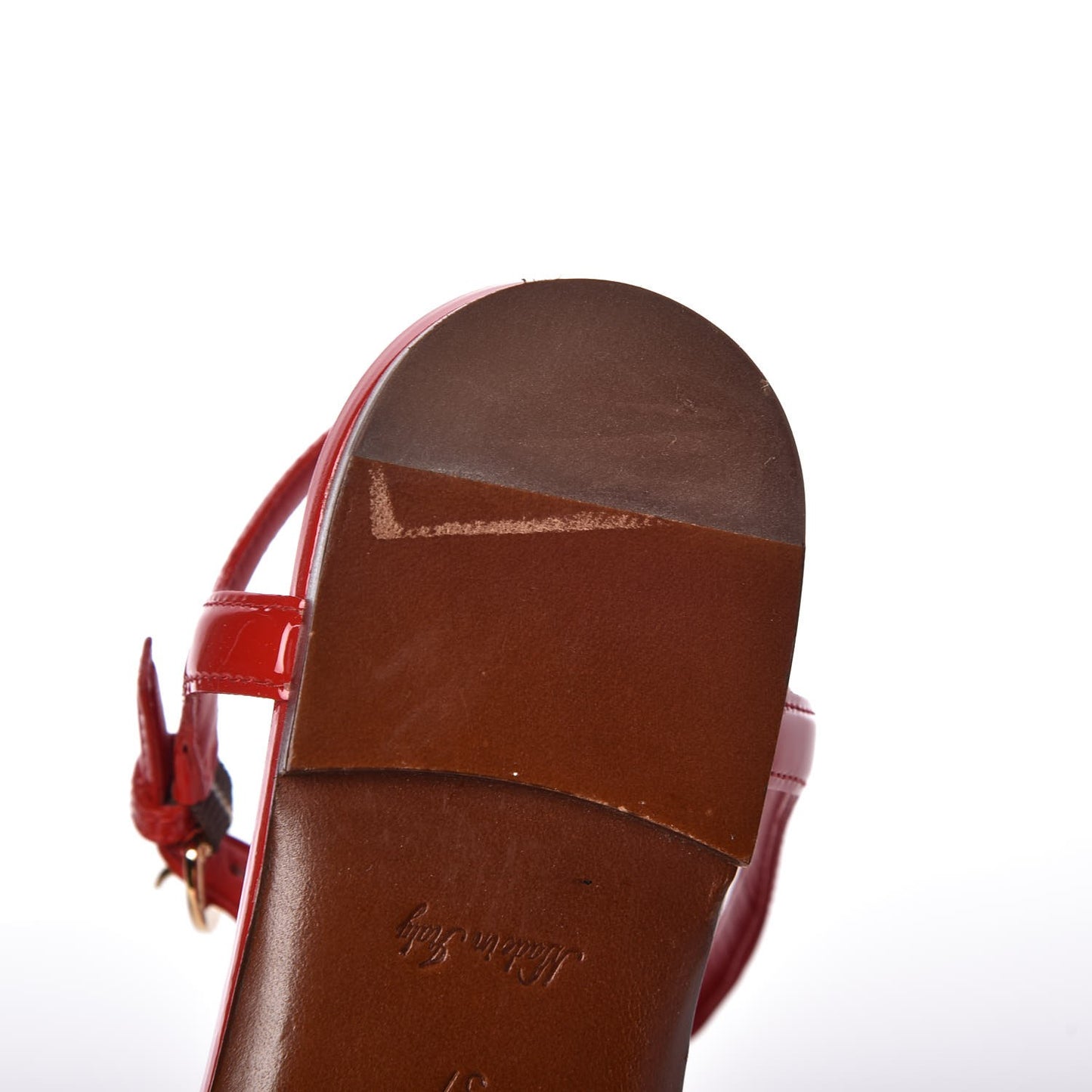 Patent Paradiso Flat Sandals 37 Rouge