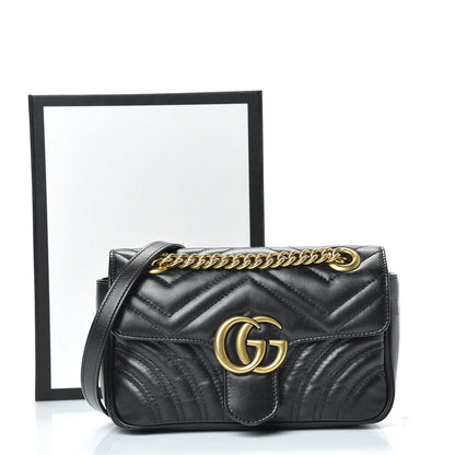 Gucci Calfskin Matelasse Mini GG Marmont Shoulder Bag Black 14 of 14