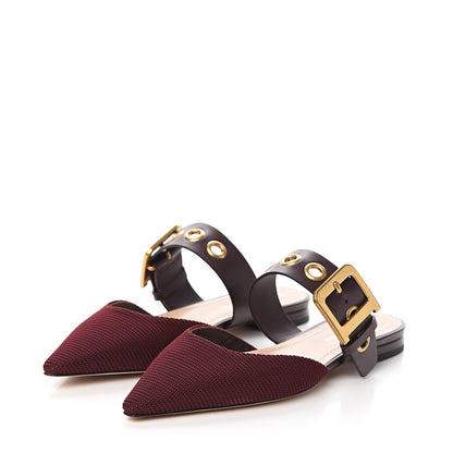 Christian Dior Technical Fabric Calfskin D-Dior Flat Mules 36.5 Rouge Black 3 of 9