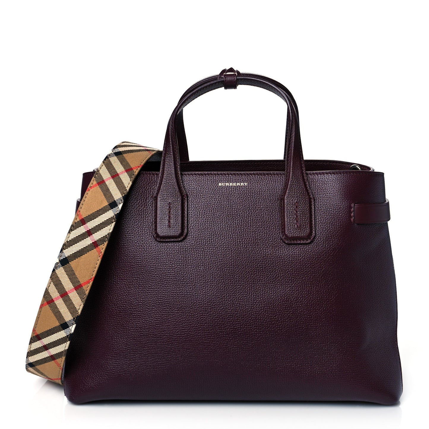 Derby Calfskin Medium Banner Tote Mahogany Red