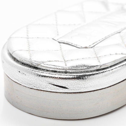 Chanel Laminated Lambskin Pearl CC Sandals 38 Silver 9 of 11