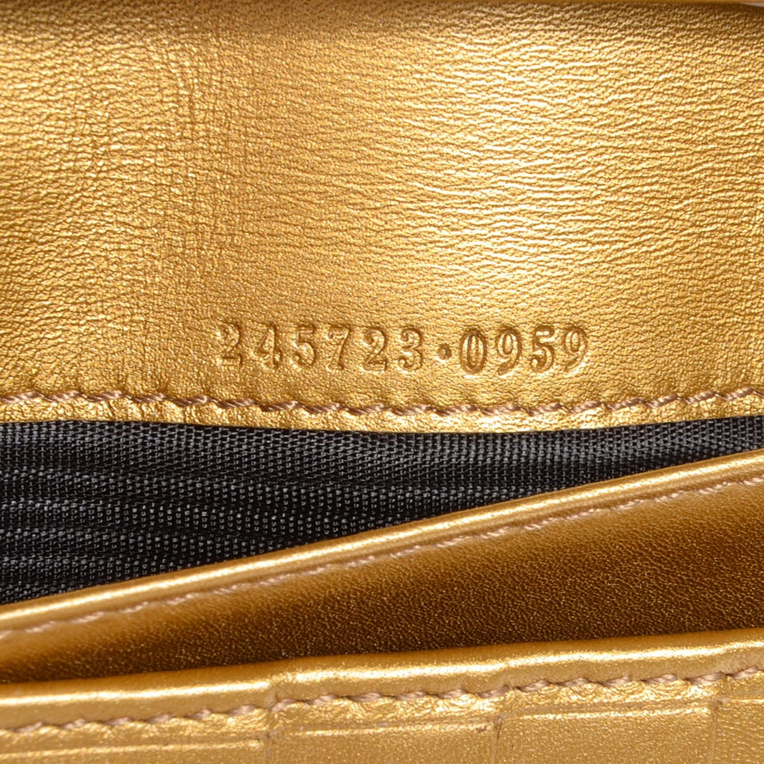 Gucci Metallic Soft Guccissima Lovely Continental Wallet Gold 7 of 8