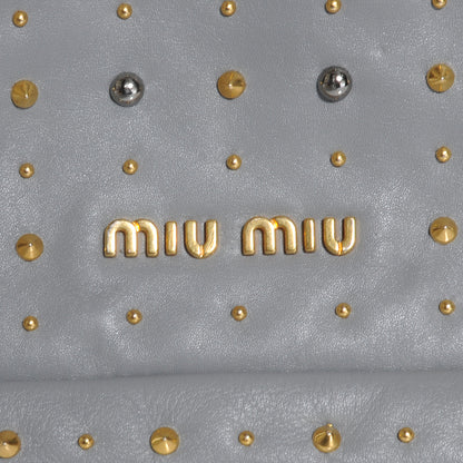 Miu Miu Soft Calf Studded Pochette Bag Nube 9 of 10