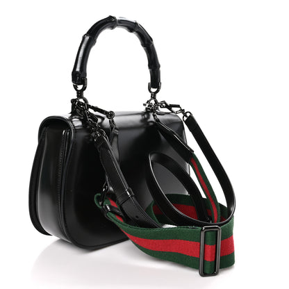 Gucci Boarded Dyana Lux Calfskin Web Monochrome Medium Bamboo 1947 Top Handle Bag Black 3 of 12
